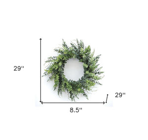 HomeRoots 9" Green Artificial Eucalyptus Wall Hanging - Lifelike, Low-Maintenance Decor for Any Space 606345