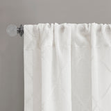 Madison Park Irina Transitional Diamond Sheer Window Curtain Panel MP40-1064 White