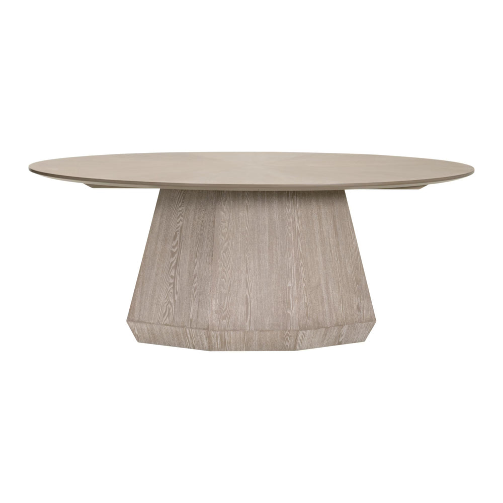 Essentials for Living Coulter Oval Pedestal Dining Table Seats 6 with Starburst Top Natural Wood Grain 6064-OV.NG
