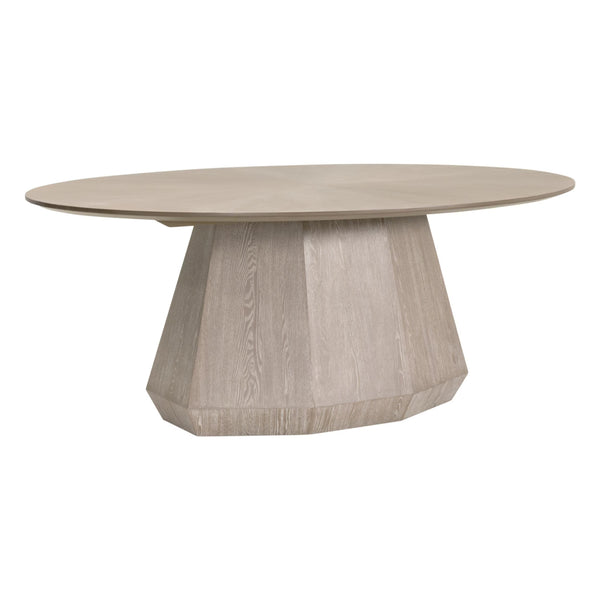Essentials for Living Coulter Oval Pedestal Dining Table Seats 6 with Starburst Top Natural Wood Grain 6064-OV.NG