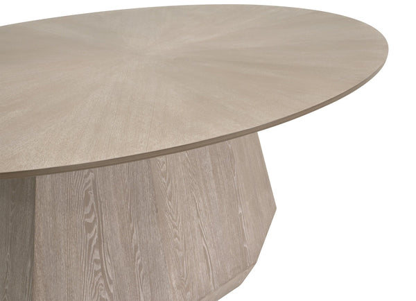 Essentials for Living Coulter Oval Pedestal Dining Table Seats 6 with Starburst Top Natural Wood Grain 6064-OV.NG