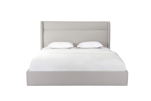 HomeRoots Gray Tufted Linen Blend King Bed Frame - Modern Upholstered Platform with Cozy Comfort & Style 606416