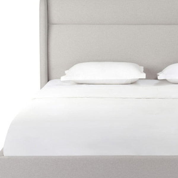 HomeRoots Gray Tufted Linen Blend King Bed Frame - Modern Upholstered Platform with Cozy Comfort & Style 606416