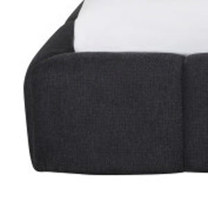 HomeRoots Dark Gray Tufted Linen Blend King Bed Frame – Stylish Upholstered Platform for Modern Comfort & Durability 606417
