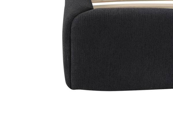 HomeRoots Dark Gray Tufted Linen Blend King Bed Frame – Stylish Upholstered Platform for Modern Comfort & Durability 606417
