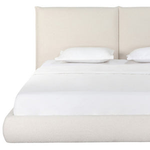 HomeRoots Beige Boucle King Bed Frame - Chic Upholstered Design for Modern Bedrooms, Durable & Stylish Comfort 606418