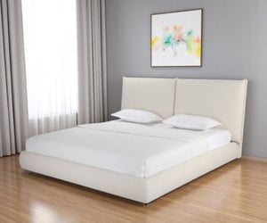 HomeRoots Beige Boucle King Bed Frame - Chic Upholstered Design for Modern Bedrooms, Durable & Stylish Comfort 606418