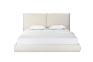 HomeRoots Beige Boucle King Bed Frame - Chic Upholstered Design for Modern Bedrooms, Durable & Stylish Comfort 606418