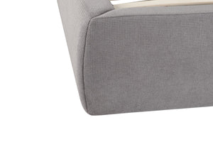HomeRoots Gray Tufted Linen Blend King Bed Frame - Stylish Upholstered Platform Design for Modern Bedrooms 606419