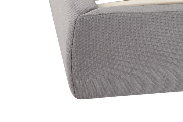 HomeRoots Gray Tufted Linen Blend King Bed Frame - Stylish Upholstered Platform Design for Modern Bedrooms 606419