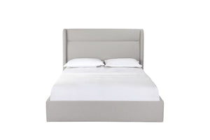 HomeRoots Gray Fabric Upholstered Queen Bed Frame - Contemporary Design, Durable Comfort & Stylish Retreat 606421