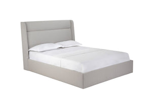 HomeRoots Gray Fabric Upholstered Queen Bed Frame - Contemporary Design, Durable Comfort & Stylish Retreat 606421