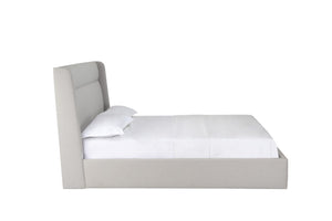 HomeRoots Gray Fabric Upholstered Queen Bed Frame - Contemporary Design, Durable Comfort & Stylish Retreat 606421