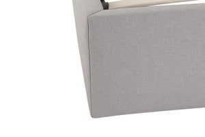 HomeRoots Gray Fabric Upholstered Queen Bed Frame - Contemporary Design, Durable Comfort & Stylish Retreat 606421