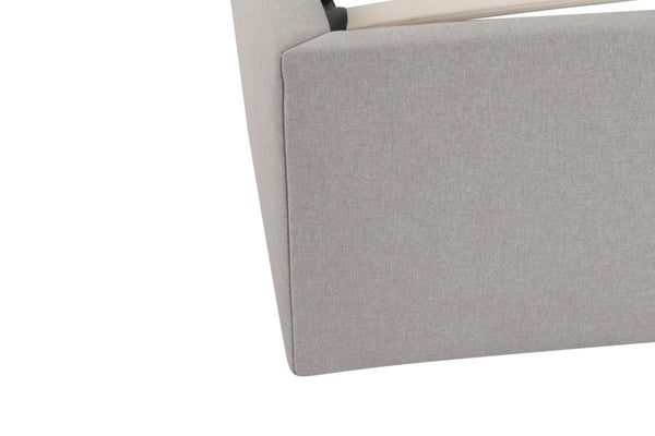 HomeRoots Gray Fabric Upholstered Queen Bed Frame - Contemporary Design, Durable Comfort & Stylish Retreat 606421