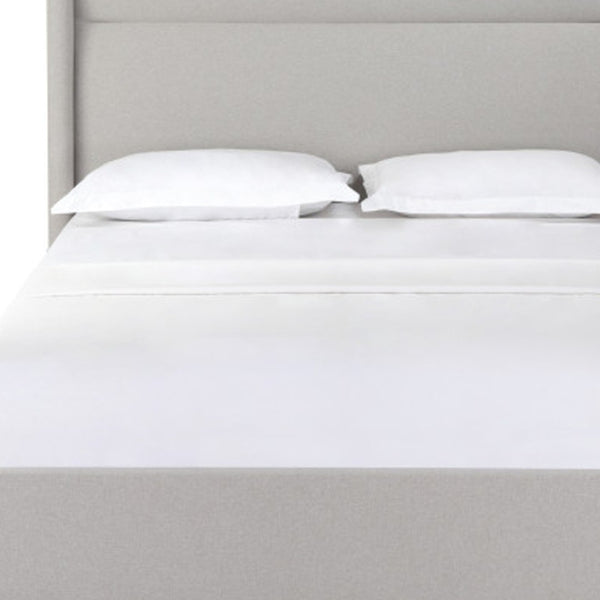 HomeRoots Gray Fabric Upholstered Queen Bed Frame - Contemporary Design, Durable Comfort & Stylish Retreat 606421