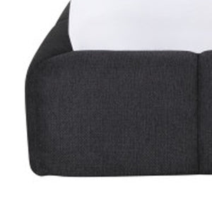 HomeRoots Dark Gray Tufted Linen Blend Upholstered Queen Bed Frame - Elegant, Durable Design for Modern Bedrooms 606423