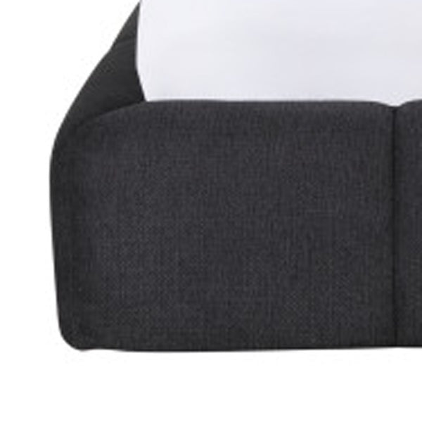 HomeRoots Dark Gray Tufted Linen Blend Upholstered Queen Bed Frame - Elegant, Durable Design for Modern Bedrooms 606423
