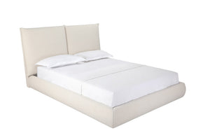 HomeRoots Beige Tufted Boucle Queen Bed Frame - Elegant Platform Design with Soft Upholstery & Modern Style 606424