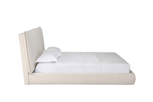 HomeRoots Beige Tufted Boucle Queen Bed Frame - Elegant Platform Design with Soft Upholstery & Modern Style 606424