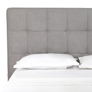 HomeRoots Gray Tufted Linen Blend Queen Bed Frame – Stylish Upholstered Platform Design for Modern Bedrooms 606425