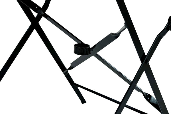 HomeRoots 30" Black Folding Aluminum Bistro Table with Umbrella Hole - Perfect for Small Outdoor Spaces! 606428