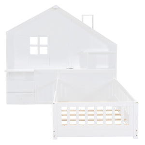 HomeRoots White Wood Twin Canopy Bed Frame with Storage Drawers – Elegant Design for Stylish Bedrooms! 606504