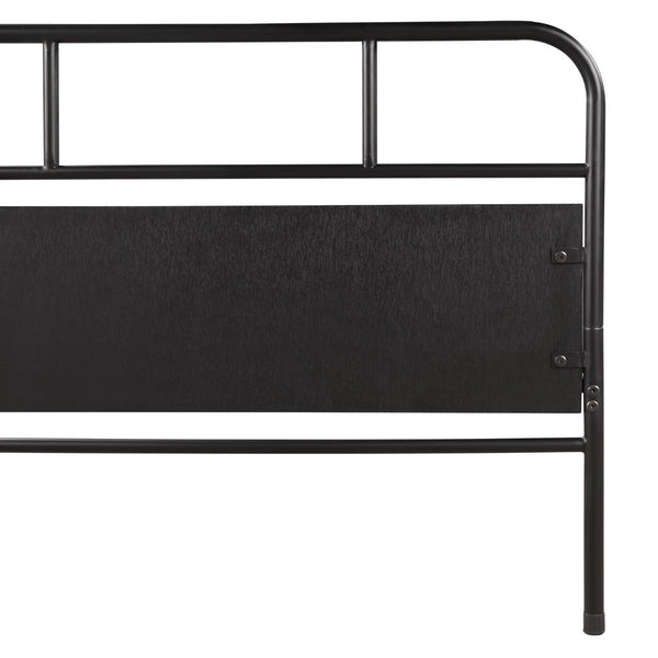 HomeRoots Black Metal Twin Canopy Bed Frame with Trundle - Stylish, Durable, Space-Saving Design for Any Room 606507