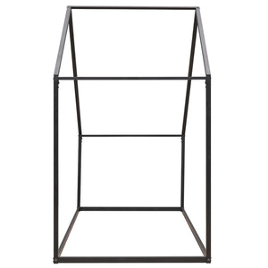 HomeRoots Black Metal Twin House Bed Frame - Modern, Durable Design for Kids & Guest Rooms, Easy Assembly 606509