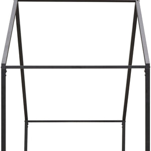 HomeRoots Black Metal Twin House Bed Frame - Modern, Durable Design for Kids & Guest Rooms, Easy Assembly 606509