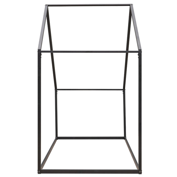 HomeRoots Black Metal Twin House Bed Frame - Modern, Durable Design for Kids & Guest Rooms, Easy Assembly 606509