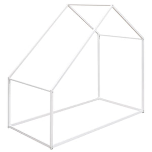 HomeRoots White Metal Twin House Bed - Stylish, Durable Frame with Easy Assembly for Cozy Kids' Rooms or Guests 606511