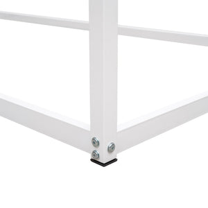 HomeRoots White Metal Twin House Bed - Stylish, Durable Frame with Easy Assembly for Cozy Kids' Rooms or Guests 606511