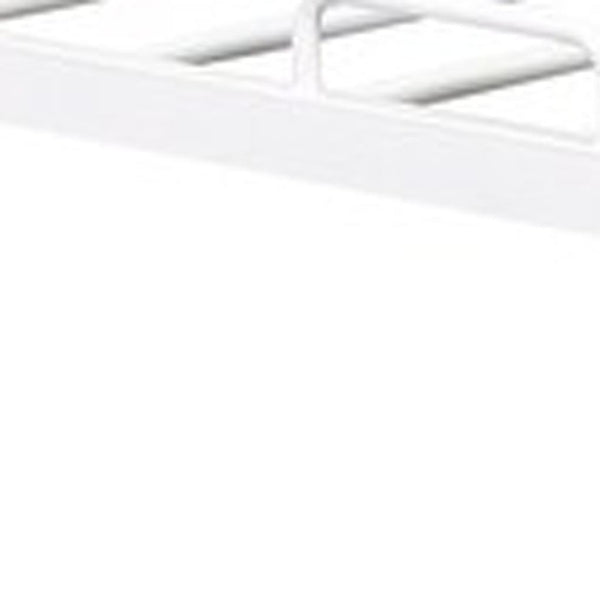 HomeRoots White Metal Twin Canopy Bed Frame with Trundle - Stylish, Durable Design for Kids and Guests! 606514