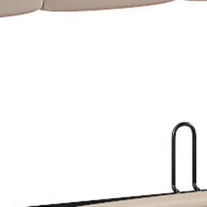 HomeRoots Beige Linen Upholstered Full Bed Frame – Modern Comfort, Stylish Design, No Box Spring Needed! 606515