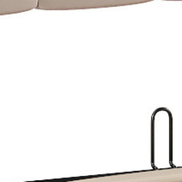 HomeRoots Beige Linen Upholstered Full Bed Frame – Modern Comfort, Stylish Design, No Box Spring Needed! 606515