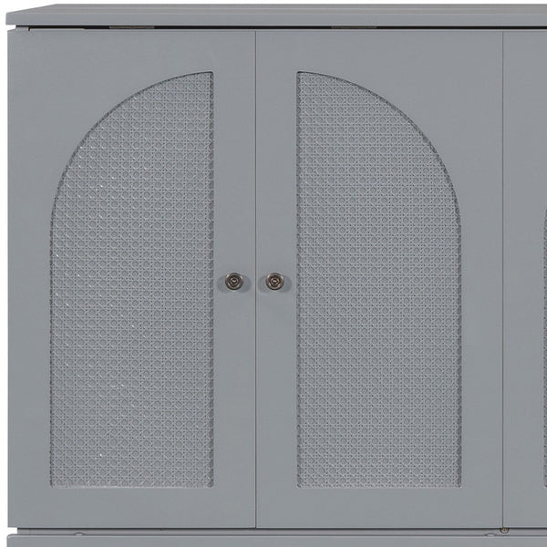 HomeRoots Gray Wood Full Murphy Bed with Integrated Drawers for Space-Saving Style in Contemporary Rooms 606519