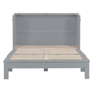 HomeRoots Gray Wood Full Murphy Bed with Integrated Drawers for Space-Saving Style in Contemporary Rooms 606519