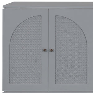 HomeRoots Gray Wood Queen Murphy Bed with Hidden Drawers – Space-Saving Elegance for Modern Living Rooms 606521