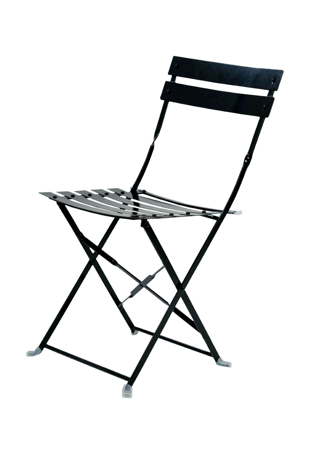 HomeRoots Set of Two Stylish Black Aluminum Folding Dining Chairs for Outdoor Comfort & Easy Storage 606524