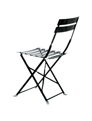 HomeRoots Set of Two Stylish Black Aluminum Folding Dining Chairs for Outdoor Comfort & Easy Storage 606524