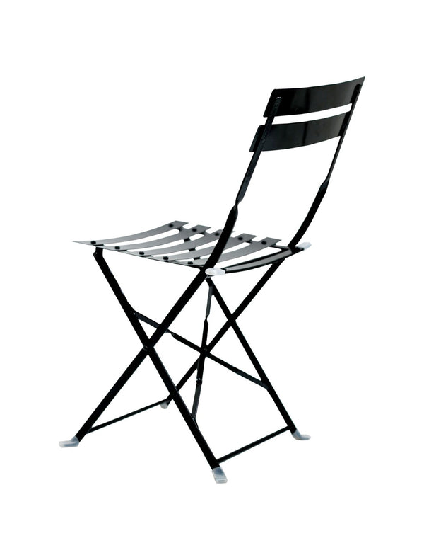HomeRoots Set of Two Stylish Black Aluminum Folding Dining Chairs for Outdoor Comfort & Easy Storage 606524