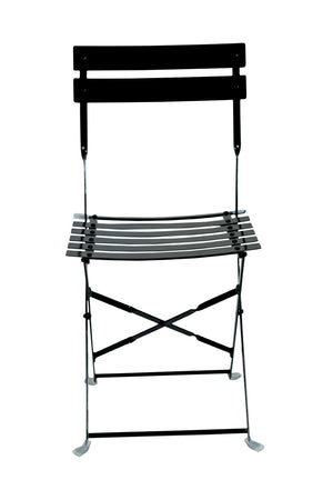 HomeRoots Set of Two Stylish Black Aluminum Folding Dining Chairs for Outdoor Comfort & Easy Storage 606524