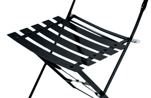 HomeRoots Set of Two Stylish Black Aluminum Folding Dining Chairs for Outdoor Comfort & Easy Storage 606524