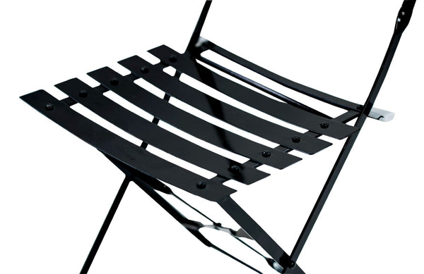 HomeRoots Set of Two Stylish Black Aluminum Folding Dining Chairs for Outdoor Comfort & Easy Storage 606524
