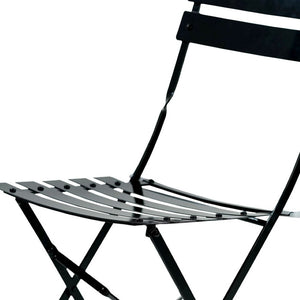 HomeRoots Set of Two Stylish Black Aluminum Folding Dining Chairs for Outdoor Comfort & Easy Storage 606524