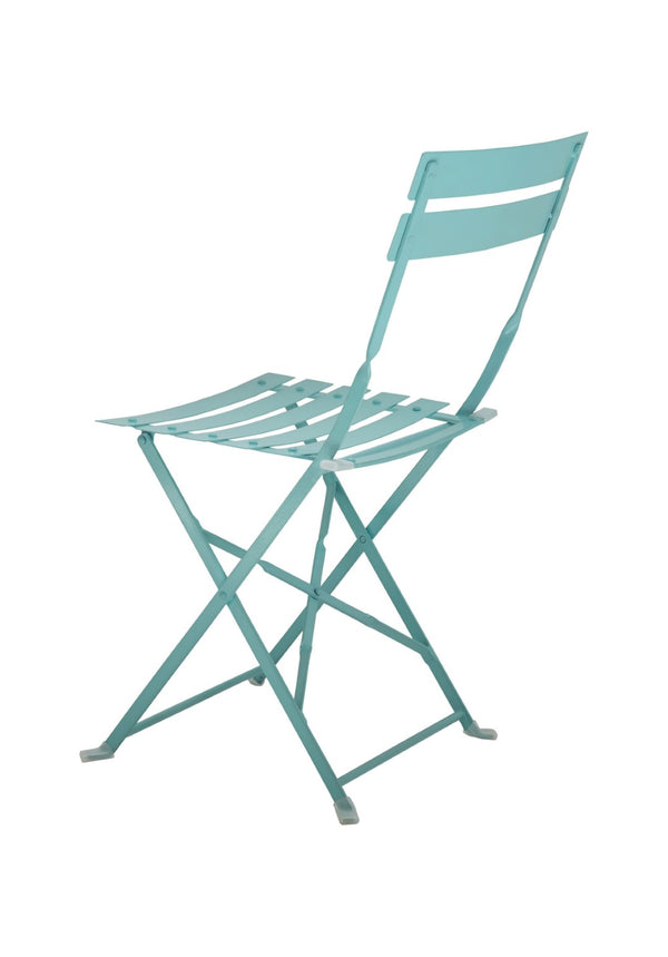 HomeRoots Set of Two Teal Blue Aluminum Outdoor Folding Dining Chairs - Stylish, Durable & Versatile Seating! 606525