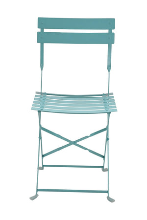 HomeRoots Set of Two Teal Blue Aluminum Outdoor Folding Dining Chairs - Stylish, Durable & Versatile Seating! 606525