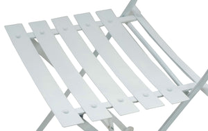 HomeRoots Set of Two White Aluminum Outdoor Folding Dining Chairs - Stylish, Lightweight, and Space-Saving! 606526