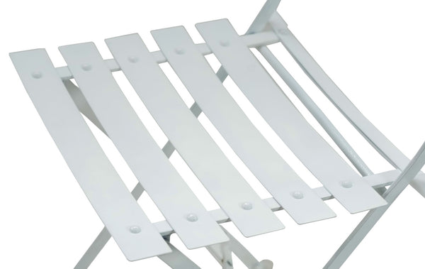 HomeRoots Set of Two White Aluminum Outdoor Folding Dining Chairs - Stylish, Lightweight, and Space-Saving! 606526